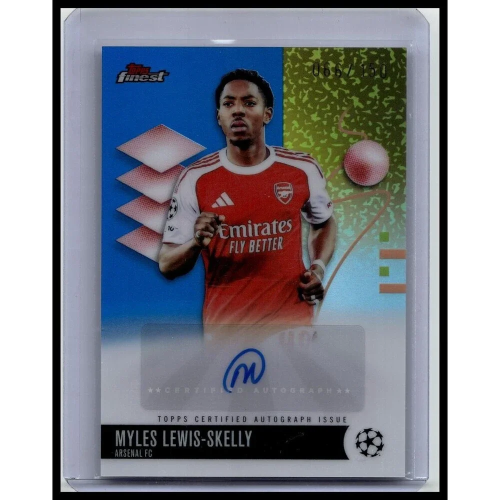 2025-26 TOPPS FINEST UEFA MYLES LEWIS-SKELLY REFRACTOR AUTO Blue /150 arsenal